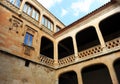 Courtyard of arms of the magnificent Castle of Buen Amor in Topas, Salamanca, Spain