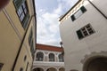 Courtyard of Aulendorf Castle, built in the 13th century, restored at the end of the 20th