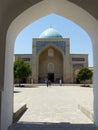 Courtyard of the Barak - Khan madrasah seen from an arc to Tashken in Uzbekistan.