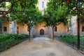 Courtyard of Barcelona library, garden de Rubio i Lluchin Royalty Free Stock Photo
