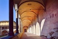 Courtyard of basilica Santa Croce in Florence, Italia Royalty Free Stock Photo