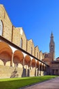 Courtyard of basilica Santa Croce in Florence, Italia Royalty Free Stock Photo