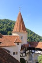 Courtyard of Bran, Dracula`s castle in Transylvania, Romania Royalty Free Stock Photo