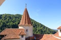 Courtyard of Bran, Dracula`s castle in Transylvania, Romania Royalty Free Stock Photo