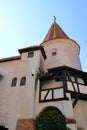 Courtyard of Bran, Dracula`s castle in Transylvania, Romania Royalty Free Stock Photo