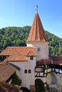 Courtyard of Bran, Dracula`s castle in Transylvania, Romania Royalty Free Stock Photo