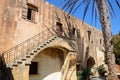 Courtyard building at Arkadi Monastery. Royalty Free Stock Photo