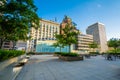 A courtyard and buildings in downtown Baltimore, Maryland