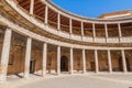 Courtyard of Carlos V palace at Alhambra in Granada, Spa Royalty Free Stock Photo