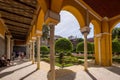 Courtyard of Casa de Pilatos historical renascentist mansion in downtown Seville, Spain