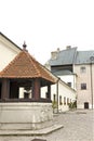 The courtyard of castle Cerveny Kamen in Slovakia Royalty Free Stock Photo