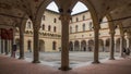 Courtyard in castle inside