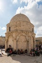 The courtyard of the Chapel of the Ascension on Mount Eleon - Mount of Olives in East Jerusalem in Israel