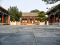 The courtyard of the Chinese temple. Ancient Chinese architecture. Royalty Free Stock Photo