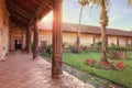 Courtyard of the church San Javier, Jesuit missions, Bolivia, World Heritage Royalty Free Stock Photo