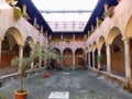 Courtyard of the church of San Onofrio in Gianicolo to Rome in Italy.