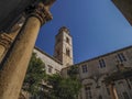 Courtyard and cloisters of Franciscan Monastery in the old town of Dubrovnik in Croatia Royalty Free Stock Photo