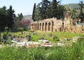 Courtyard of Dafni Monastery, UNESCO Wrld Heritage Site in Greece Royalty Free Stock Photo