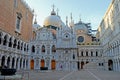 Courtyard of the Doge`s Palace, facing the San Marco basilica Venice Italy Royalty Free Stock Photo