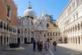 Courtyard of the Doge`s Palace Palazzo Ducale in Venice, Italy. Royalty Free Stock Photo