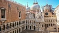 Courtyard of Doge`s Palace or Palazzo Ducale in Venice, Italy. Doge`s Palace is one of the main travel attractions in Venice. Do Royalty Free Stock Photo