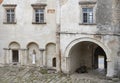 Courtyard and entrance to the Olesko Castle Royalty Free Stock Photo