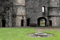 The courtyard and entrance to the ruins of Balvenie Castle near Dufftown in Scotland, United Kingdom