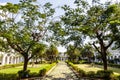 Courtyard of the Falaknuma palace, Hyderabad, Telangana, India Royalty Free Stock Photo