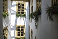 The courtyard of the famous cafe Under the Arab coffee tree Zum Arabischen Coffe Baum in Leipzig, Germany. May 2014