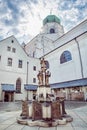 Courtyard of famous Saint Stephen's cathedral in Passau, Germany