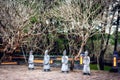 Courtyard flanked with statues, Tu Duc Tomb, Hue, Vietnam Royalty Free Stock Photo