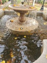 Courtyard fountain reflection