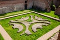 Courtyard garden of the ancient ruins of the Domus Augustana on Palatine Hill in Rome Royalty Free Stock Photo