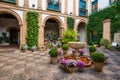 Courtyard garden of Viana Palace in Cordoba, Andalusia, Spain Royalty Free Stock Photo