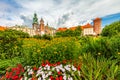 Courtyard garden in Wawel Royal Castle in Cracow, Poland Royalty Free Stock Photo