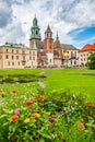 Courtyard garden in Wawel Royal Castle in Cracow, Poland Royalty Free Stock Photo