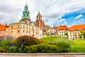 Courtyard garden in Wawel Royal Castle in Cracow, Poland Royalty Free Stock Photo