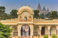 Courtyard gate at a palace hotel in Orcha Royalty Free Stock Photo