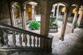 Courtyard of a gothic building in Barcelona Royalty Free Stock Photo