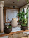 The courtyard of the Greek Orthodox Wedding Church, Kfar Kana, Israel Royalty Free Stock Photo