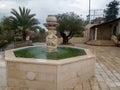 The courtyard of the Greek Orthodox Wedding Church, Kfar Kana, Israel Royalty Free Stock Photo