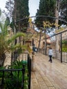 The courtyard of the Greek Orthodox Wedding Church, Kfar Kana, Israel Royalty Free Stock Photo