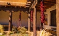 Courtyard of historic Adobe Pueblo building Royalty Free Stock Photo