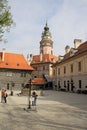 Courtyard of the historic castle of Cesky Krumlov