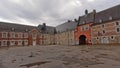 Courtyard Stavelot abbey on a cloudy day Royalty Free Stock Photo