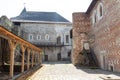 The courtyard of the historical Khotyn Fortress. Ukraine Royalty Free Stock Photo