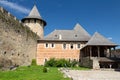 The courtyard of the historical Khotyn Fortress. Ukraine Royalty Free Stock Photo