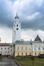 Russia, Veliky Novgorod, August 2021. View of the buildings of the city Kremlin and the clock tower. Royalty Free Stock Photo