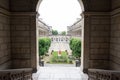 The courtyard of the Hospital Hotel Dieu in Paris Royalty Free Stock Photo