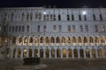 Courtyard inside the Doges palace at night in Venice, Italy. Royalty Free Stock Photo